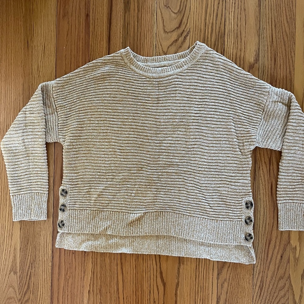 Cozy yellow Textured Button-Side Sweater